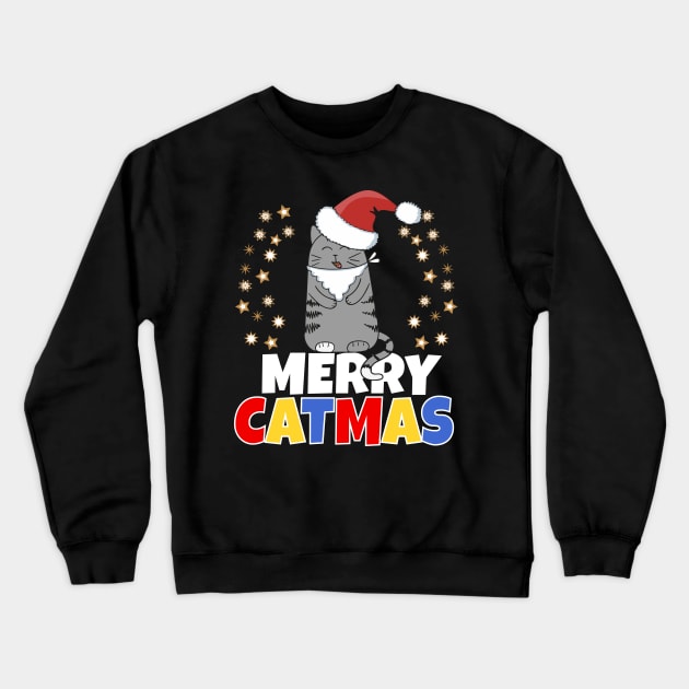 Merry Catmas Crewneck Sweatshirt by Work Memes